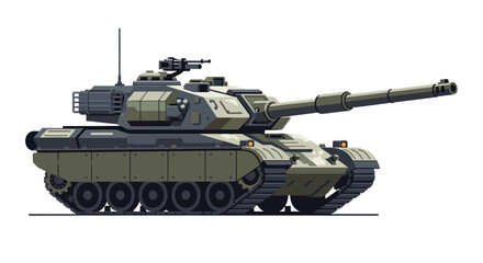 Modern Military Main Battle Tank with Camouflage Armor. © wong