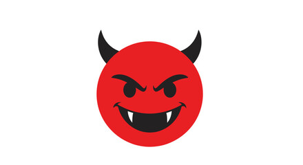 Red Devil Emoji with Sharp Teeth and Horns.