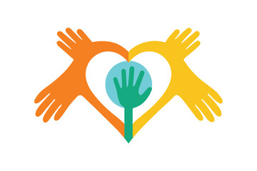 Hands forming a heart around a peace sign symbolizing unity and love