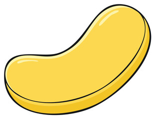 Shiny Yellow Jelly Bean Candy Vector Illustration
