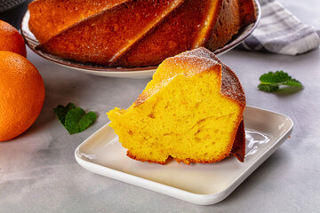 Italian traditional orange cake Chiambella