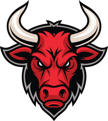 Furious Bull Head Vector Mascot – Powerful Animal Logo Illustration
