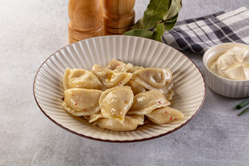 Traditiolal vareniki - stuffed dumplings with potato
