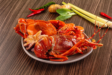 Seafood plate - lobster, crab, prawm octopus