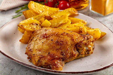Baked chicken thighs with potatoes