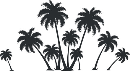 Silhouette of palm trees against a light background ideal for tropical or beach designs.