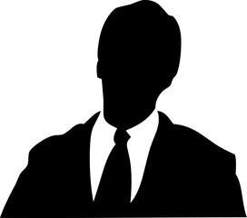 Man in Suit and Tie Silhouette Vector Illustration