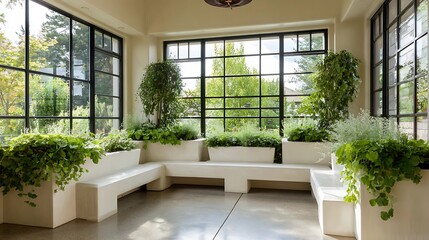 modern sunroom with beautiful architectural structure and amazing interior designs