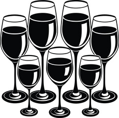 Whimsical night scene with hot air balloon and silhouetted figures under a tree isolated on transparent background