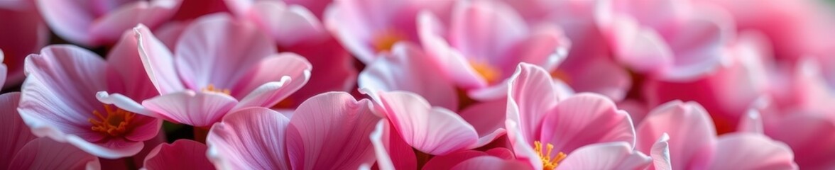 Soft focus image of delicate, pastel-colored flower petals, creating a dreamy and romantic background, romantic, elegant