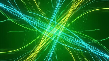 Green Abstract Light Trails Background - An abstract background featuring luminescent light trails spiraling across a green backdrop. - Powered by Adobe