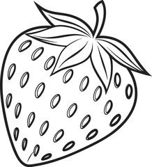 Stylized strawberry with seed details fruit food