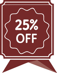 Deep red sale banner with white text discount offer