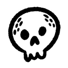 skull png outline, cute cartoon handdraw clipart kids doodle element hand drawn doodle, handwriting clipart, kawaii kids drawing, funny character, childlike sketch, handwritten words,