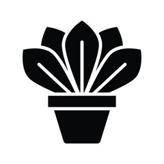 Flower with vase icon basic RGB design template