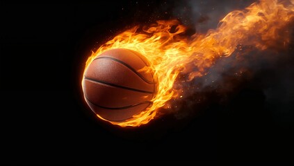 Fototapeta premium burning basketball ball