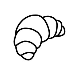 Simple Croissant Hand Drawn Line Art