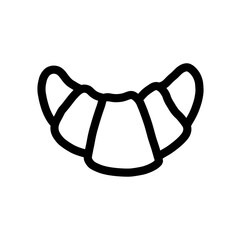 Minimalist Croissant Line Art Drawing