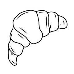 Croissant Outline Black and White Illustration