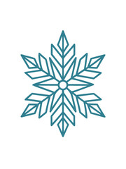 Detailed modern flat vector snowflake design scalable illustration for winter holidays