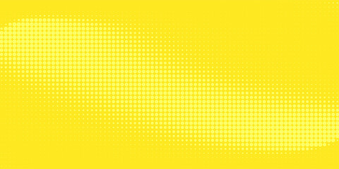 Pop art lemon yellow background with halftone patterns in comic book style, vector illustration