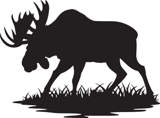 Majestic moose walking through grass animal wildlife