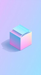 Fototapeta premium Abstract Cube with Pastel Colors and Shadow.