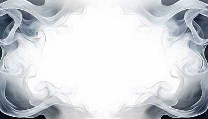 bright white cold smoke corner frame isolated on white or transparent