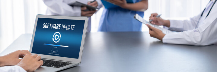 Software update on computer for brisk version of device software upgrade