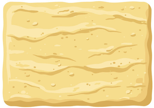 Cartoon Matzah Cracker with Light Brown Texture and Small Bubbles.