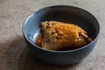 Teochew rice dumplings with traditional sweet and spicy sauce