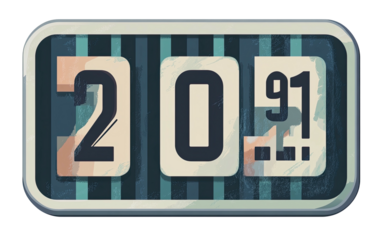Retro split-flap display with abstract numbers & stripes