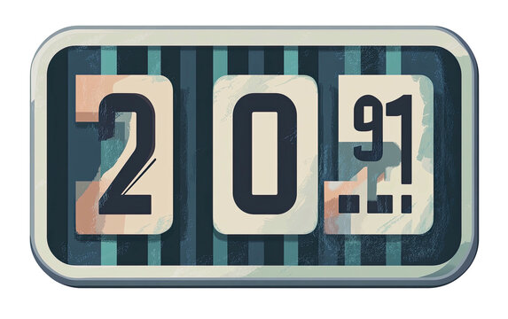 Retro split-flap display with abstract numbers & stripes - Powered by Adobe