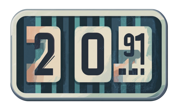 Retro split-flap display with abstract numbers & stripes