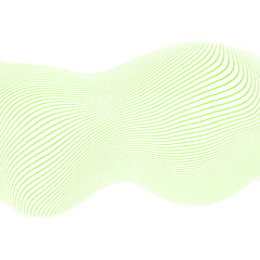 Ondas abstractas con líneas verdes fluidas en estilo minimalista para fondo moderno
