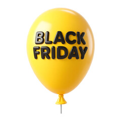 Bright Yellow Balloon With Black Friday Message Floating In Mid Air