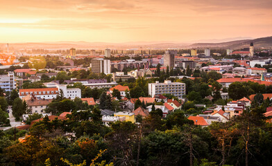 City of Nitra from Above at Sunset
