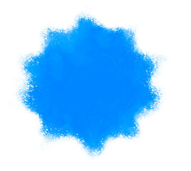 Blue watercolor splash isolated on transparent background. Hand-drawn paint stain with soft edges for design, background, or overlay. PNG