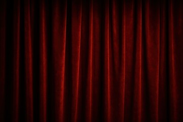 Close-Up View of Classic Red Theater Curtain