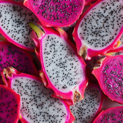 Sliced dragon fruit