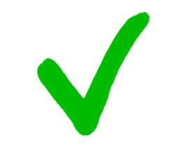 Hand-drawn green check mark isolated on transparent background. Painted brush stroke tick symbol for approval, confirmation, or success icon. PNG 