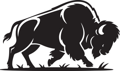 Bison walking through grass buffalo animal
