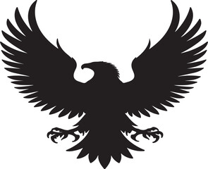 Black eagle spread wings talons silhouette