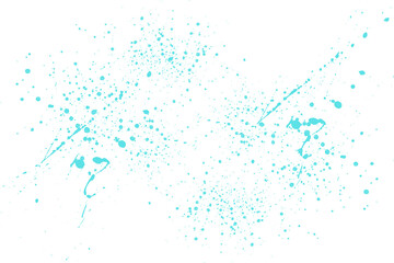 Turquoise paint splatter isolated on transparent background for design element use