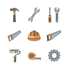 Obraz premium Tools & Construction Icon Set