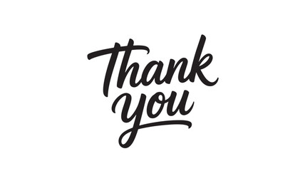 Thank you calligraphy lettering elegant handwritten vector text isolated on white background for cards and messages