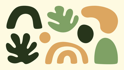 Modern abstract vector shapes in minimal boho geometric style
