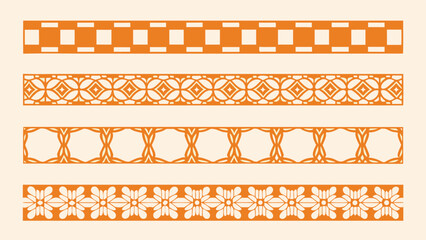 Decorative orange borders vector design elements patterns