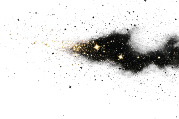 A cosmic view with stars and dust clouds against a dark transparent background space