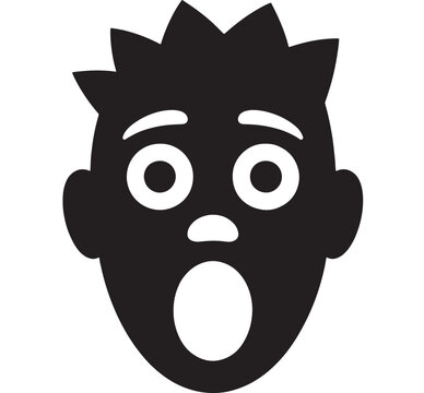 Shocked face glyph icon simple flat vector illustration for user interface and graphic design isolated on white background